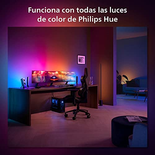 Philips Hue - Kit de inicio 3 Tiras de luces LED Hue Play Gradient para PC - 24-27"+ Hue Bridge, Luz Blanca y de Colores- sincroniza con el contenido de la pantalla, Compatible con Alexa y Google Home