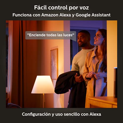 Philips Hue 929003053301 Lámpara led inteligente, Hue Ensis, Lámpara Colgante LED Inteligente, Luz Blanca y Luces de Colores, Compatible con Alexa y Google Home, Color Blanco