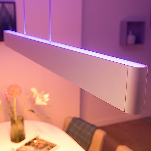 Philips Hue 929003053301 Lámpara led inteligente, Hue Ensis, Lámpara Colgante LED Inteligente, Luz Blanca y Luces de Colores, Compatible con Alexa y Google Home, Color Blanco