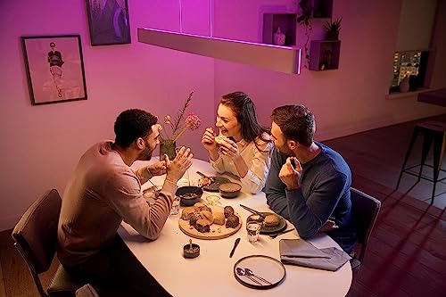 Philips Hue 929003053301 Lámpara led inteligente, Hue Ensis, Lámpara Colgante LED Inteligente, Luz Blanca y Luces de Colores, Compatible con Alexa y Google Home, Color Blanco