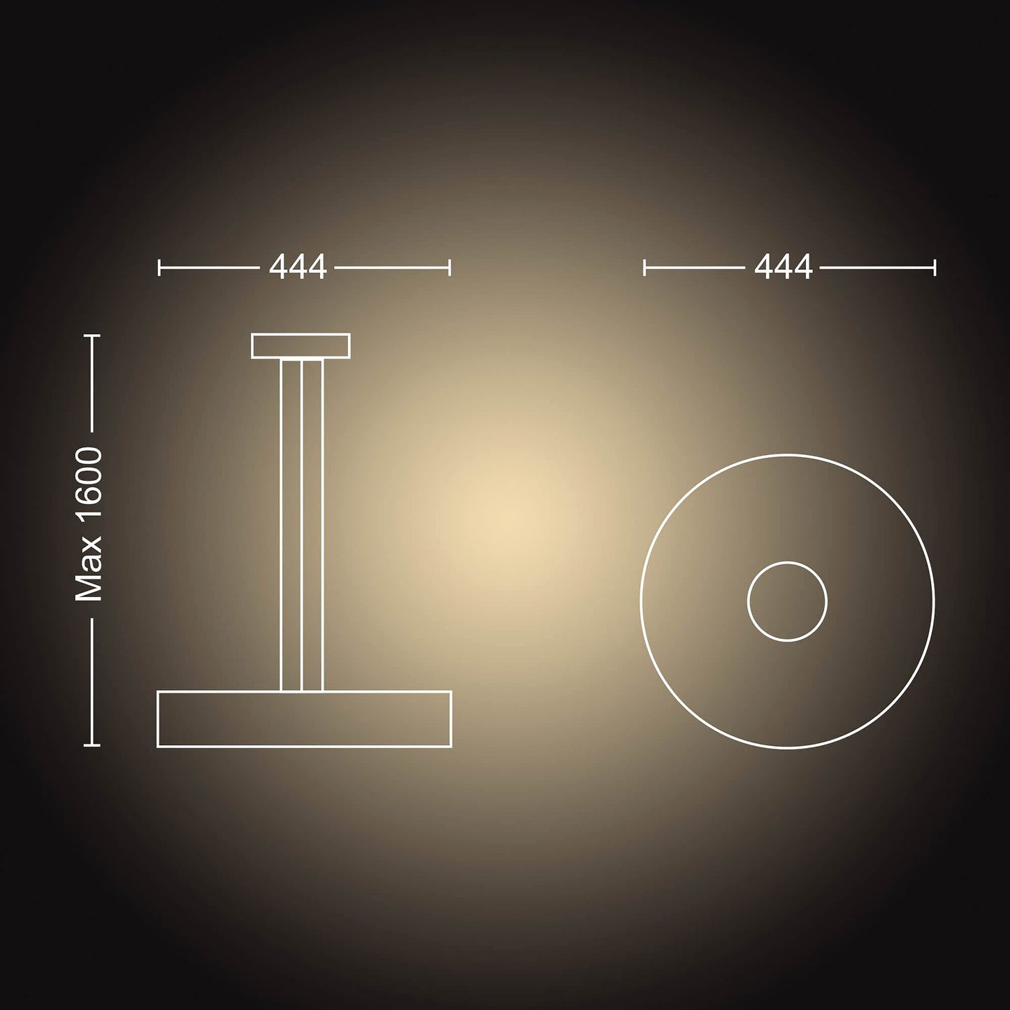 Philips Hue – Lámpara inteligente, Hue Fair, Lámpara Colgante LED Inteligente, Luz Blanca de cálida a fría, Compatible con Alexa y Google Home, Color Negro