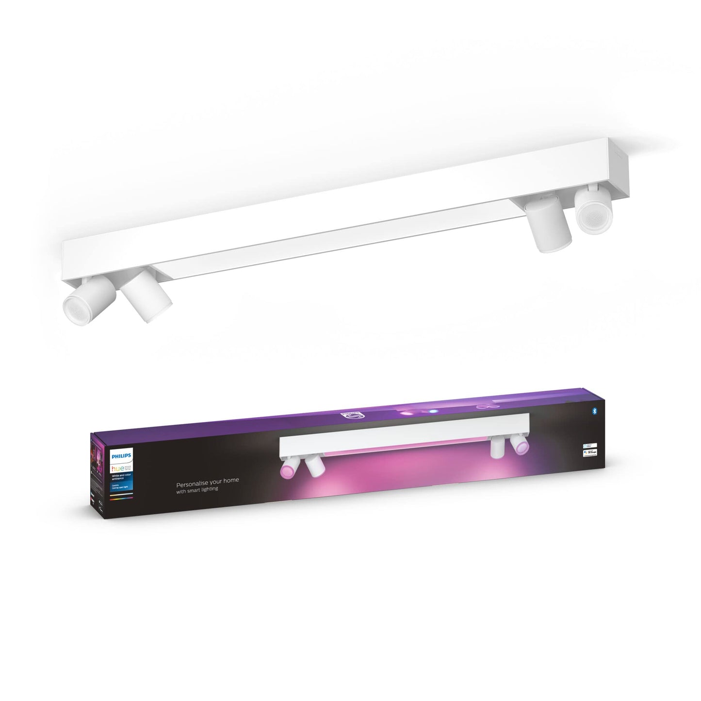 Philips Hue – Lámpara inteligente, Hue Centris, Foco LED Inteligente, Luz Blanca y de Colores, Compatible con Alexa y Google Home, Color Blanco