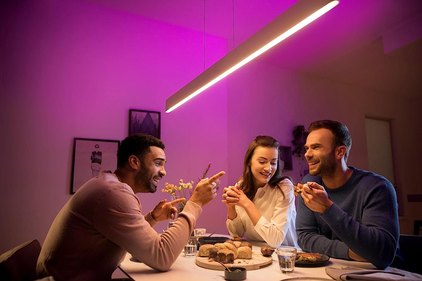 Philips Hue 929003053301 Lámpara led inteligente, Hue Ensis, Lámpara Colgante LED Inteligente, Luz Blanca y Luces de Colores, Compatible con Alexa y Google Home, Color Blanco