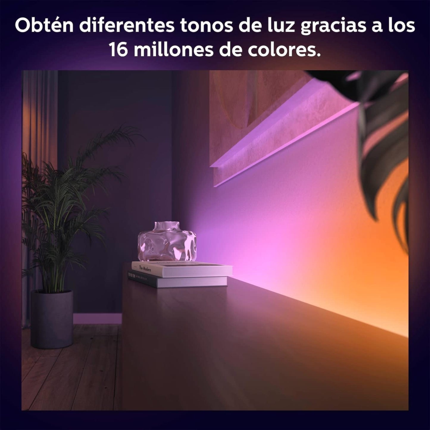 Philips Hue - Tira de Led inteligente Gradient 2m, tira de luces led de luz ambiente para el hogar, Luz Blanca y de luces de colores, Compatible con Alexa y Google Home