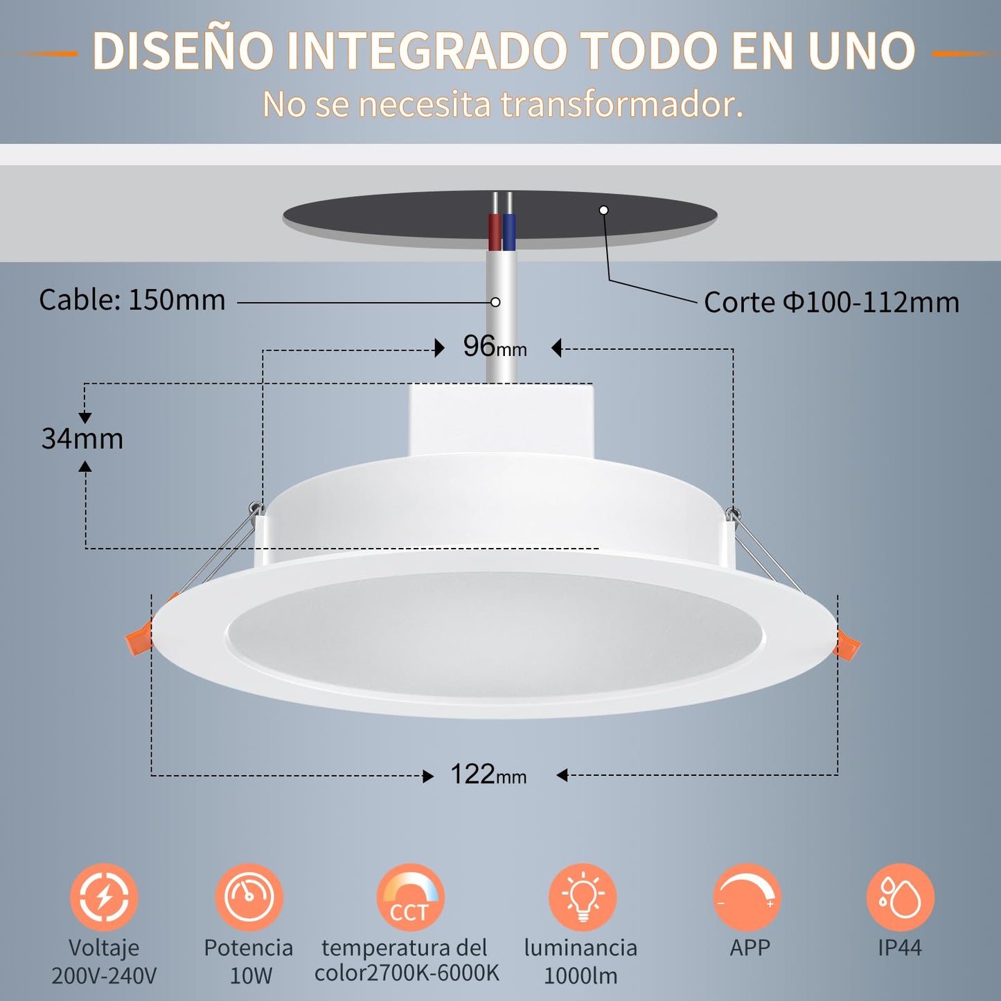 DUSKTEC Smart LED Downlights – Voice & App Control, 10W (6 Pack)