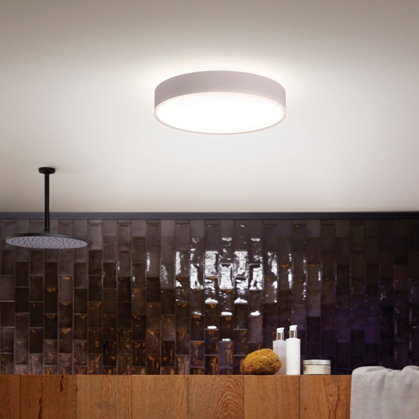 Philips Hue – Lámpara inteligente, Hue Enrave XL, Lámpara de Techo LED Inteligente, Luz Blanca de Cálida a Fría, Compatible con Alexa y Google Home, Color Blanco