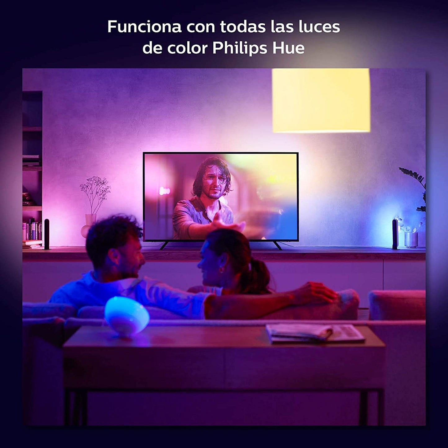 Philips Hue Play Gradient Lightstrip Tira Inteligente LED, 20 W, Luz Blanca y Colores, 65 Pulgadas