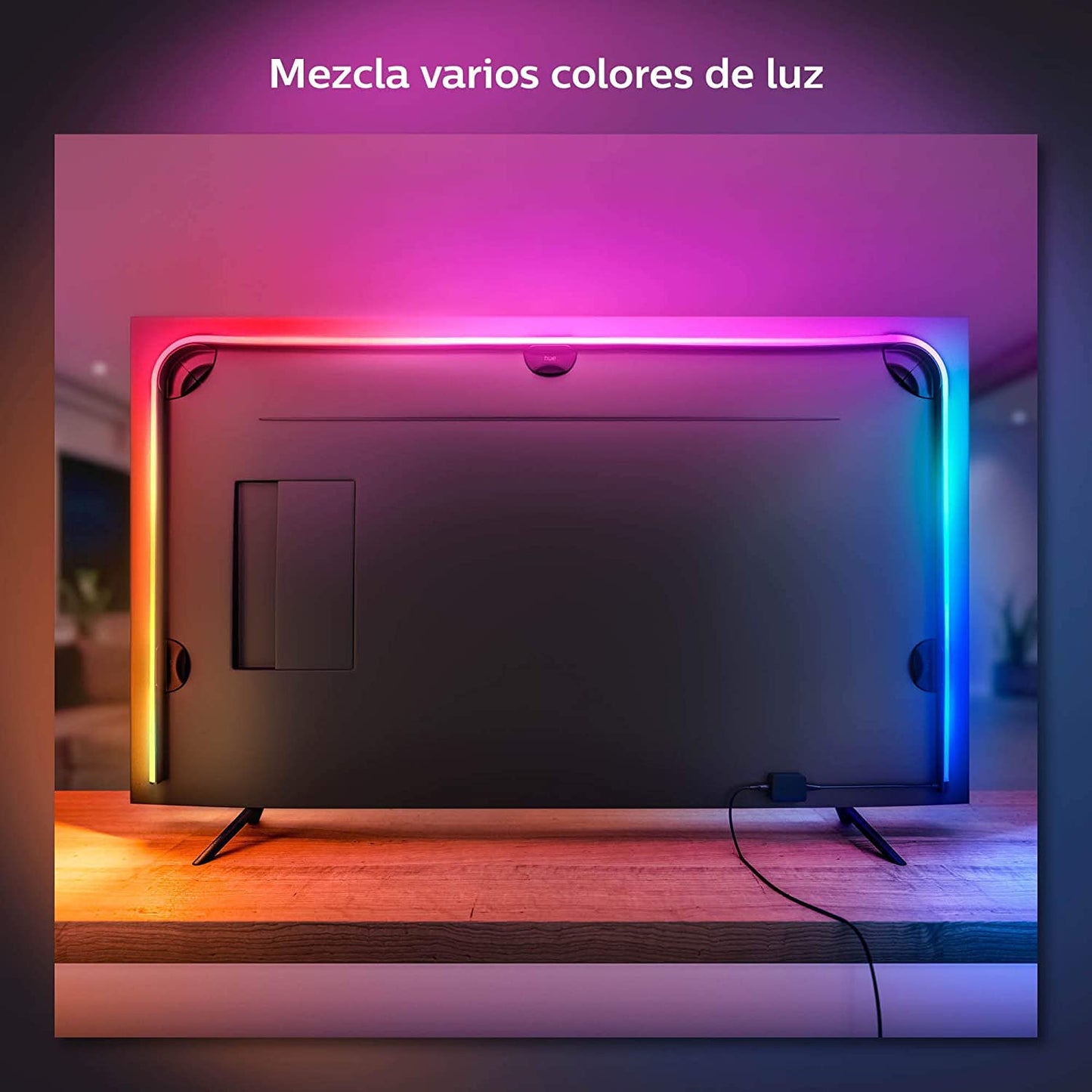 Philips Hue Play Gradient Lightstrip Tira Inteligente LED, 20 W, Luz Blanca y Colores, 65 Pulgadas