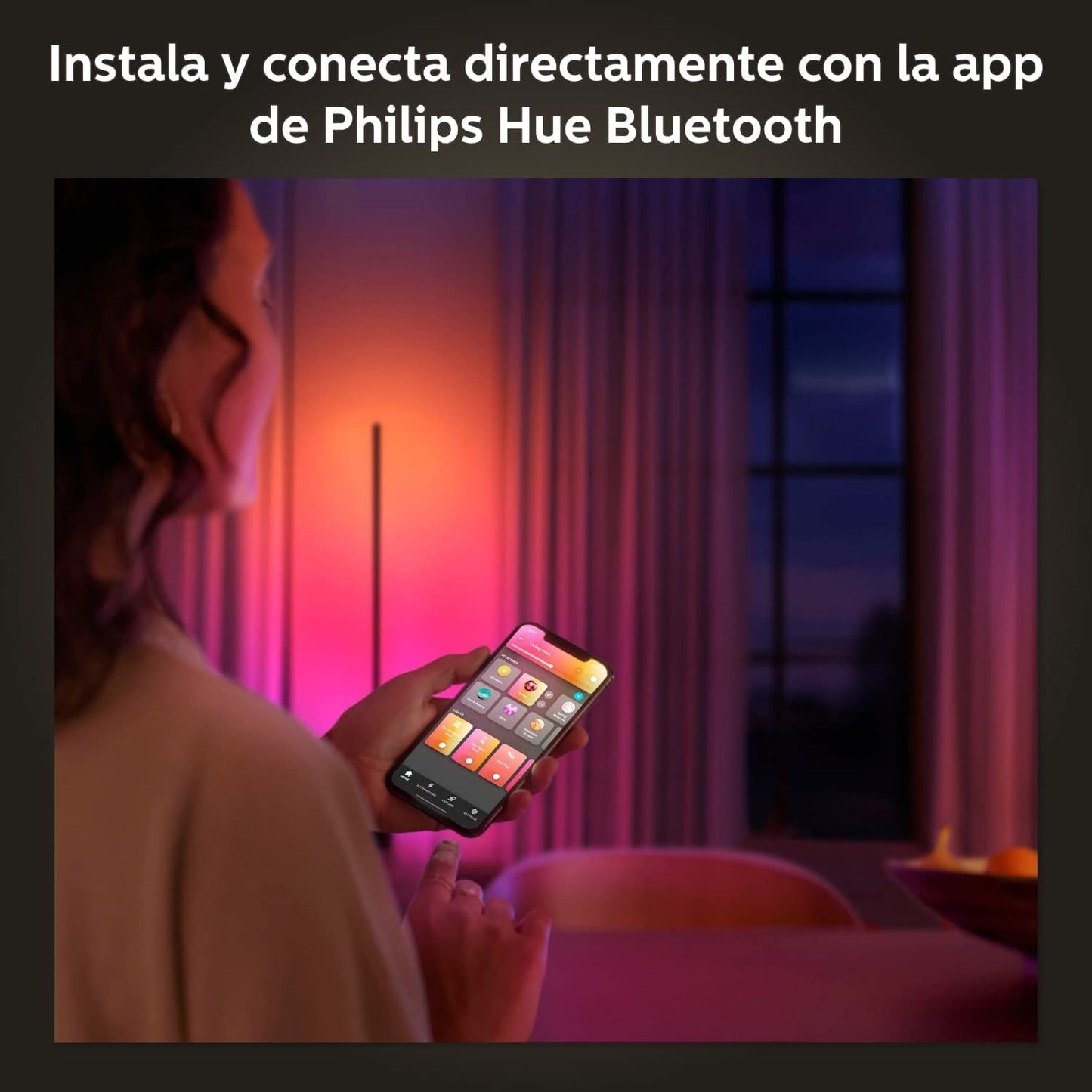 Philips Hue - Tira de Led inteligente Gradient 2m, tira de luces led de luz ambiente para el hogar, Luz Blanca y de luces de colores, Compatible con Alexa y Google Home