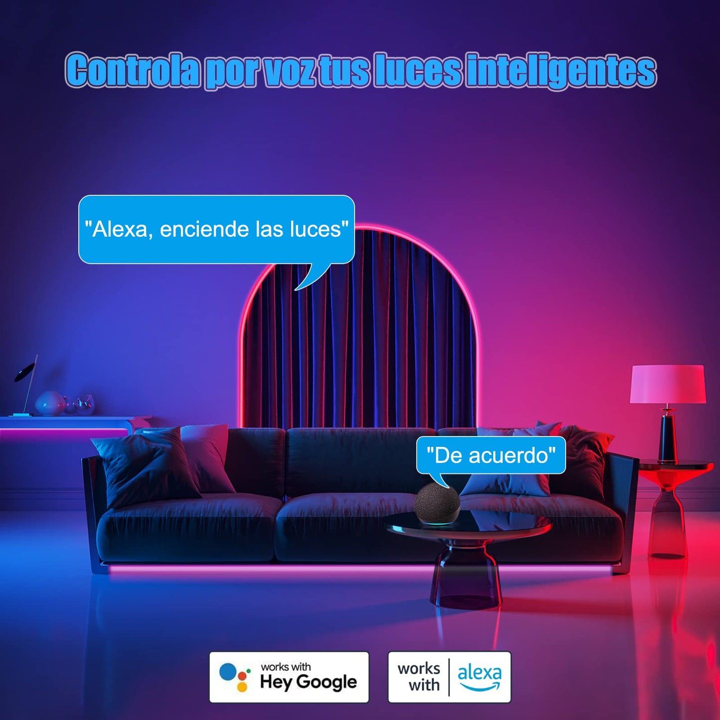 Diyife Smart LED Strip 5m – Voice, App & Music Sync