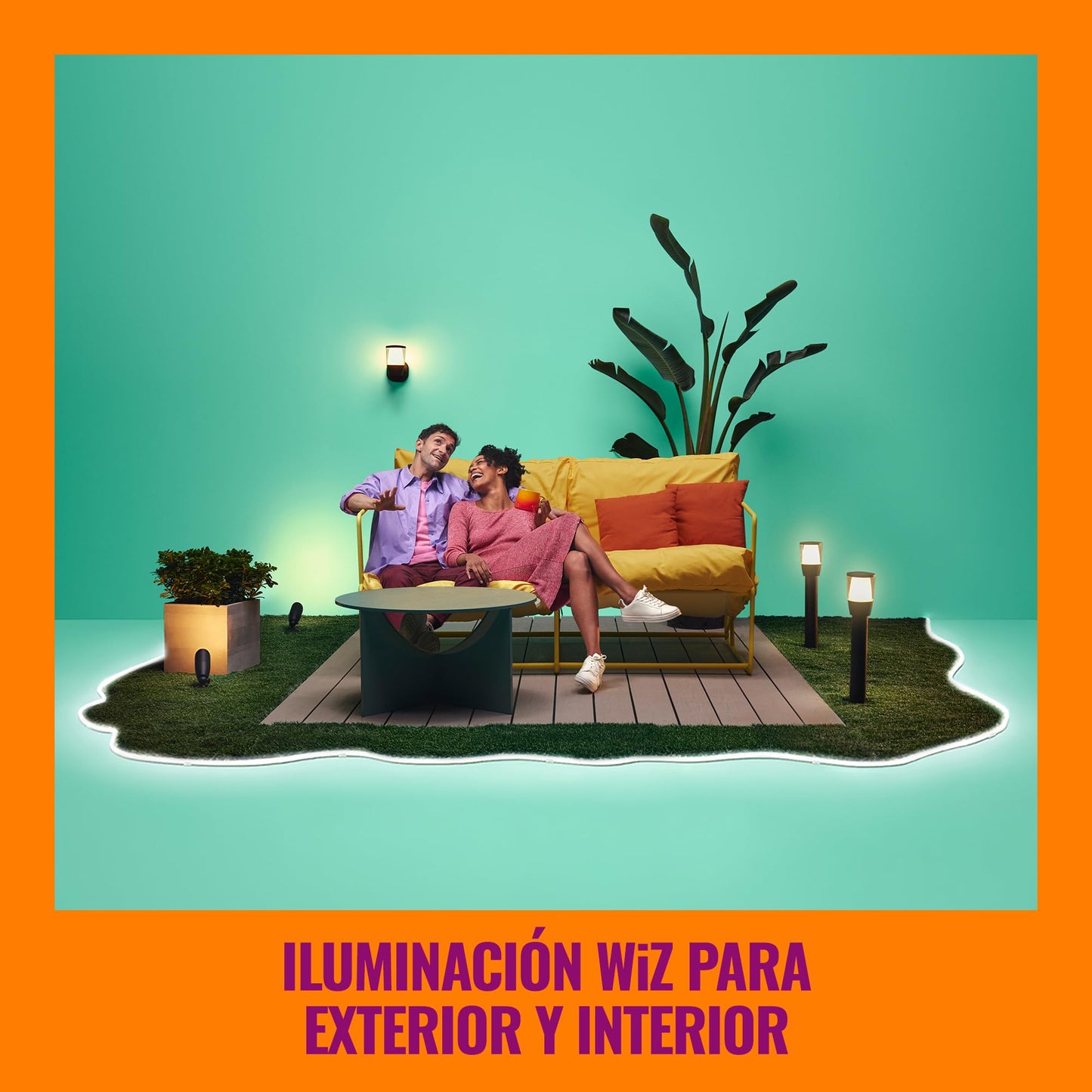 WiZ - Tira Led Inteligente para Exterior, Luz Blanca y de Colores, Wi-Fi, Control por Voz, Compatible con Alexa y Google Home