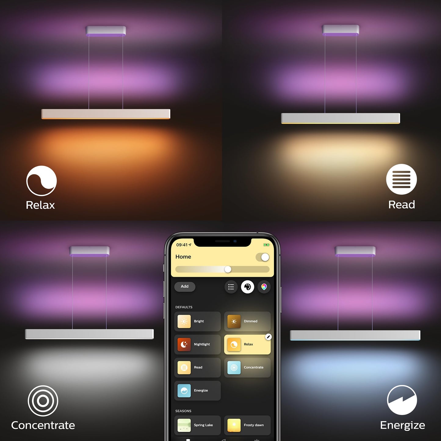 Philips Hue 929003053301 Lámpara led inteligente, Hue Ensis, Lámpara Colgante LED Inteligente, Luz Blanca y Luces de Colores, Compatible con Alexa y Google Home, Color Blanco