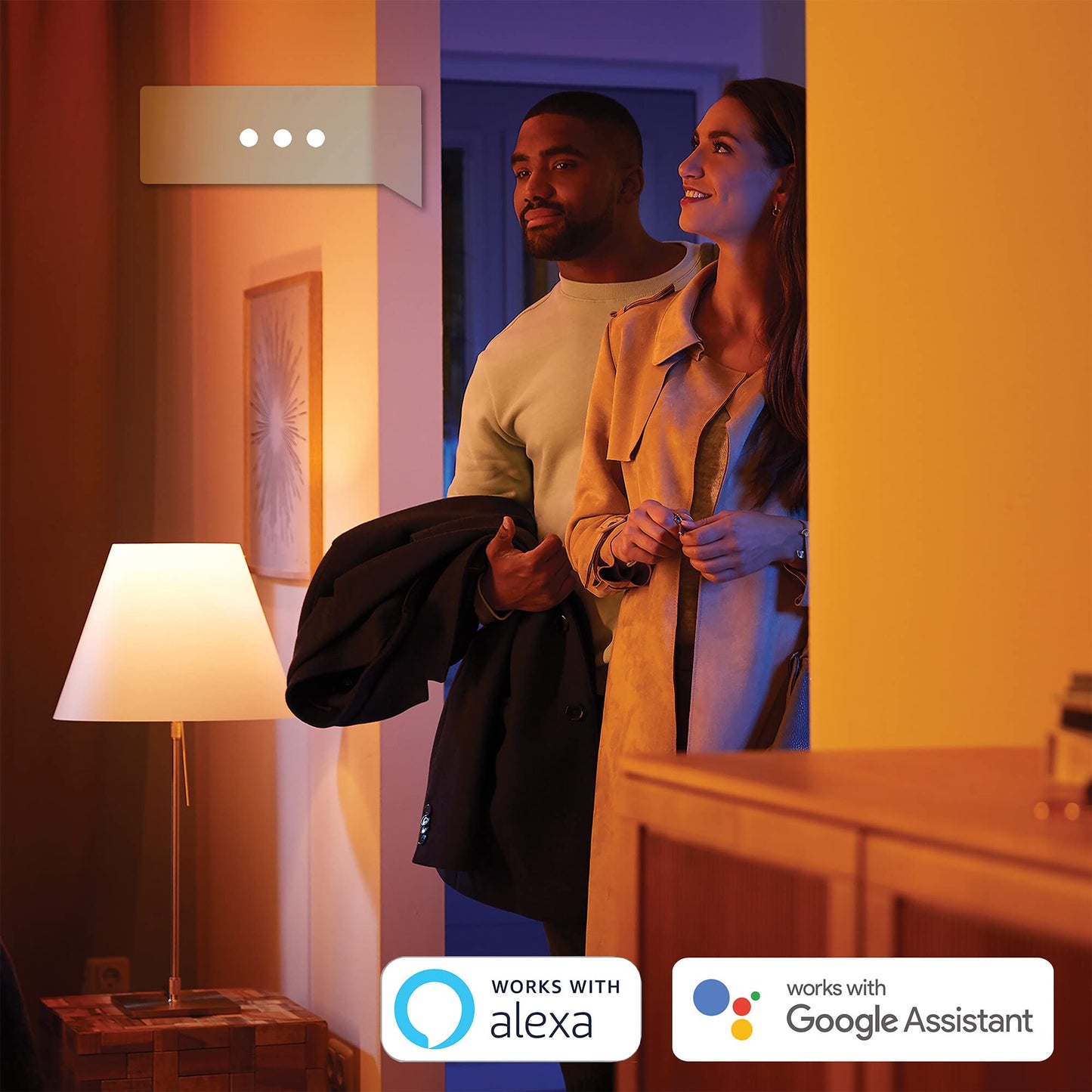 Philips Hue - Panel de luz Led Inteligente Surimu, 60W-4150 lúmens, lámpara de techo con Luz Blanca de Cálida a Fría y Luces de Colores, Compatible con Alexa y Google Home, 120x30cm, Blanco