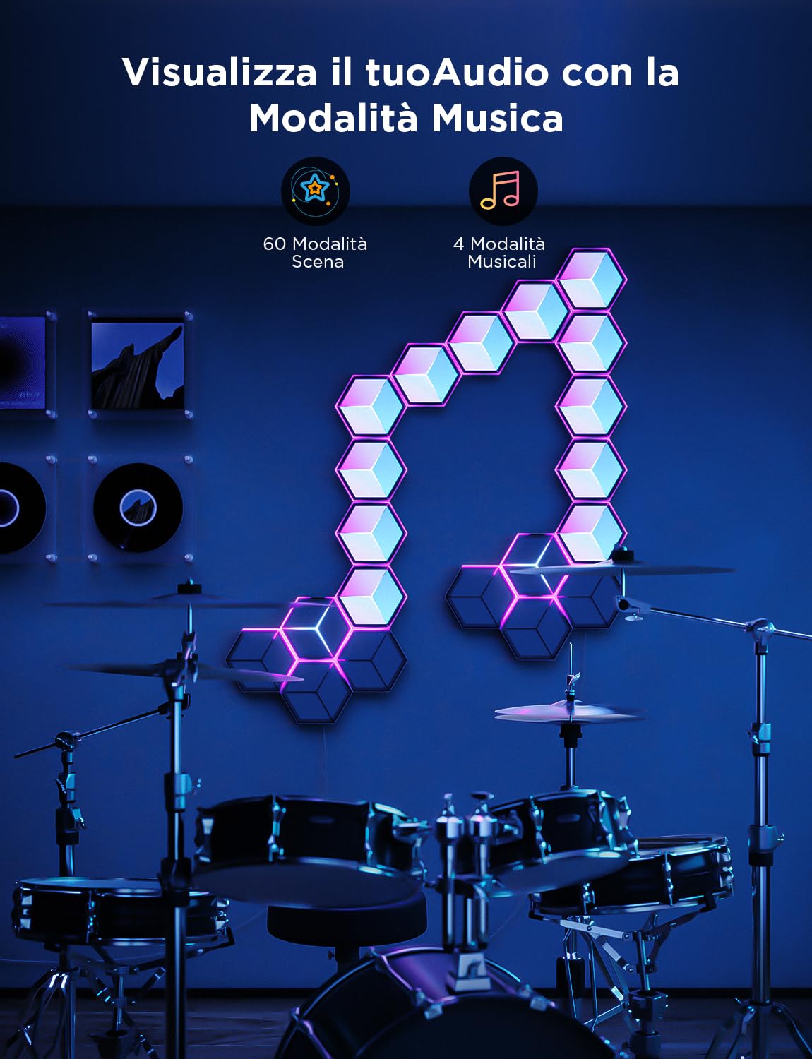Govee Glide Hexagon Paneles de Luz Ultra, 3D Luces de Pared RGBIC con Alexa, Lámpara Hexagonal con 129 LEDs, 60 Modos de Escena para Gaming, Paredes, Habitaciones, Meteorito Gris,10 Paneles