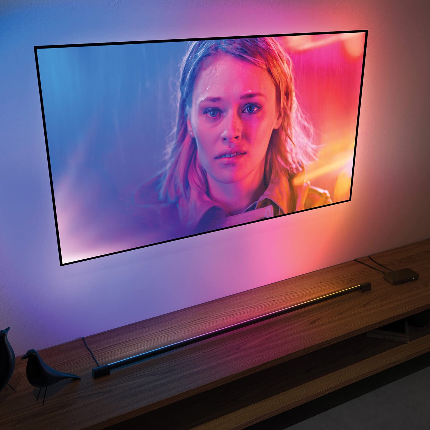 Philips Hue – Lámpara inteligente, Hue Play, Tubo de Mesa LED Inteligente, Luz Blanca y de Colores, Compatible con Alexa y Google Home, Color Negro- 125cm