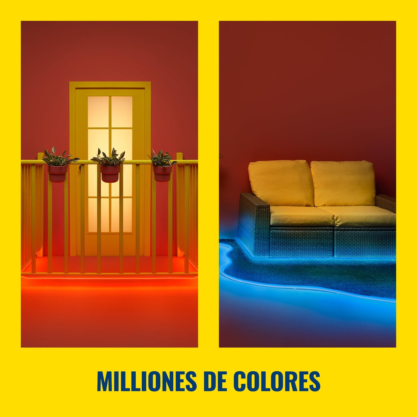 WiZ - Tira Led Inteligente para Exterior, Luz Blanca y de Colores, Wi-Fi, Control por Voz, Compatible con Alexa y Google Home