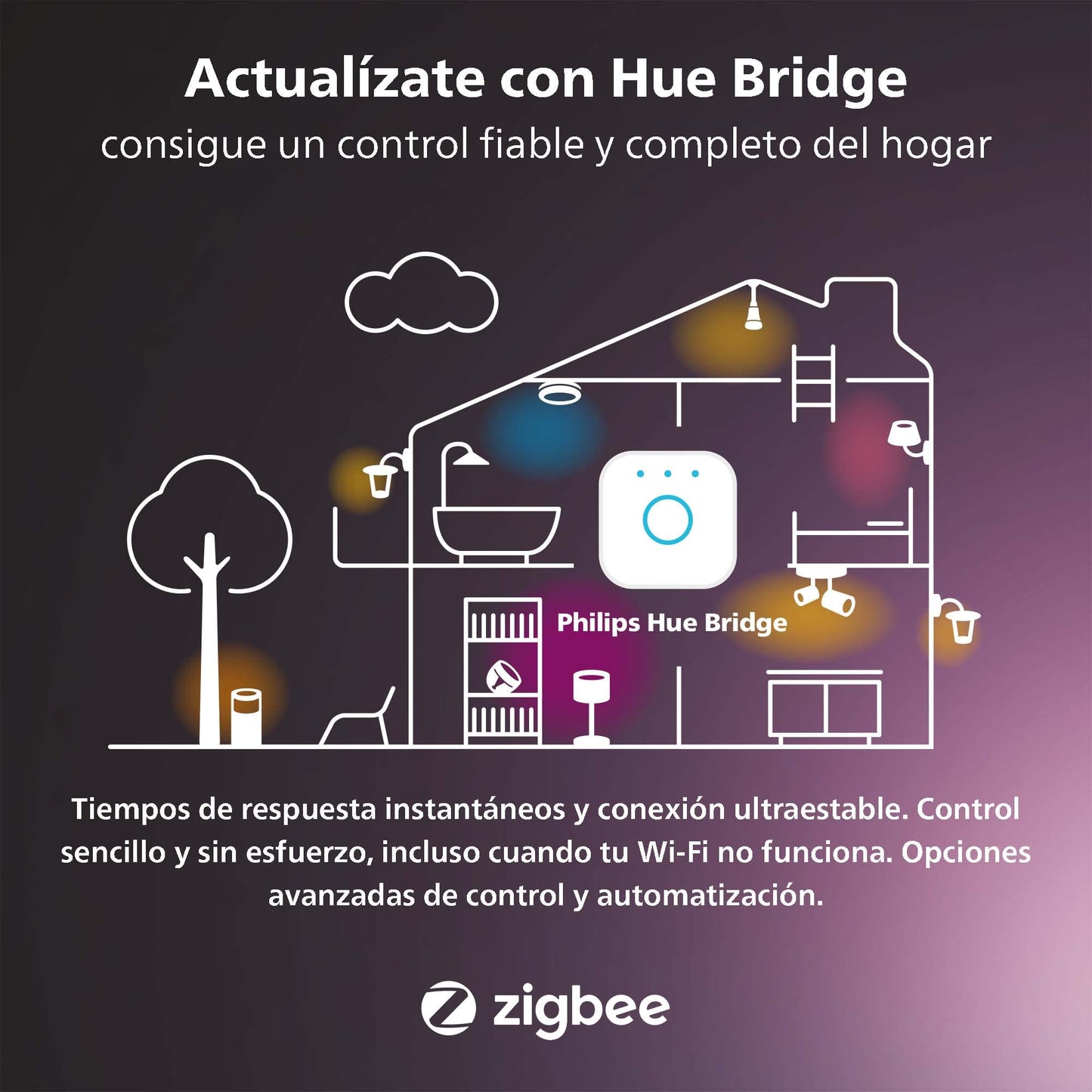 Philips Hue - Tira de luces led inteligente Hue Play Gradient para PC, 32-34", Luz Blanca y de Colores, sincroniza con el contenido de la pantalla, Compatible con Alexa y Google Home