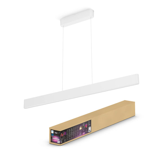 Philips Hue 929003053301 Lámpara led inteligente, Hue Ensis, Lámpara Colgante LED Inteligente, Luz Blanca y Luces de Colores, Compatible con Alexa y Google Home, Color Blanco