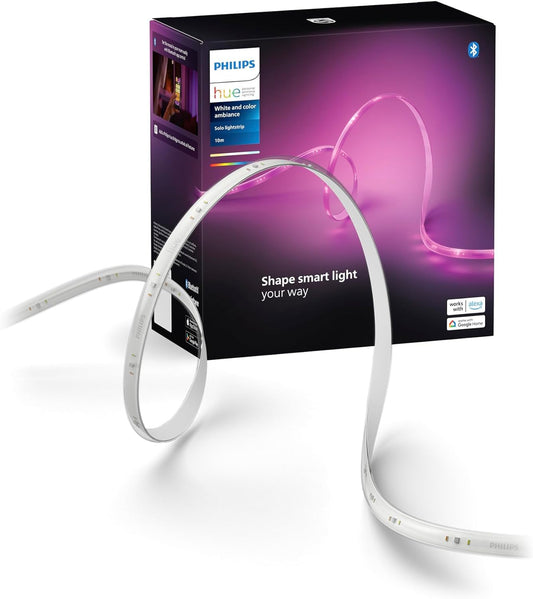 Philips Hue Solo 10M - Tira de luces LED Inteligente (1 x 10 m), tira de luces de colores ideal para iluminación interior, control con Hue App, compatible con Alexa, Google Assistant y Apple HomeKit