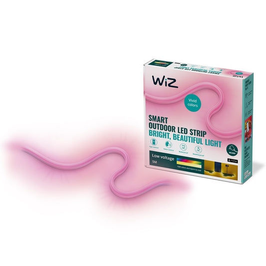 WiZ - Tira Led Inteligente para Exterior, Luz Blanca y de Colores, Wi-Fi, Control por Voz, Compatible con Alexa y Google Home
